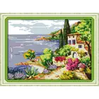 Вышивка крестиком с изображением Морского Пейзажа, традиционная вышивка с растениями, 11CT 14CT рукоделие, украшение для дома, Набор для творчества