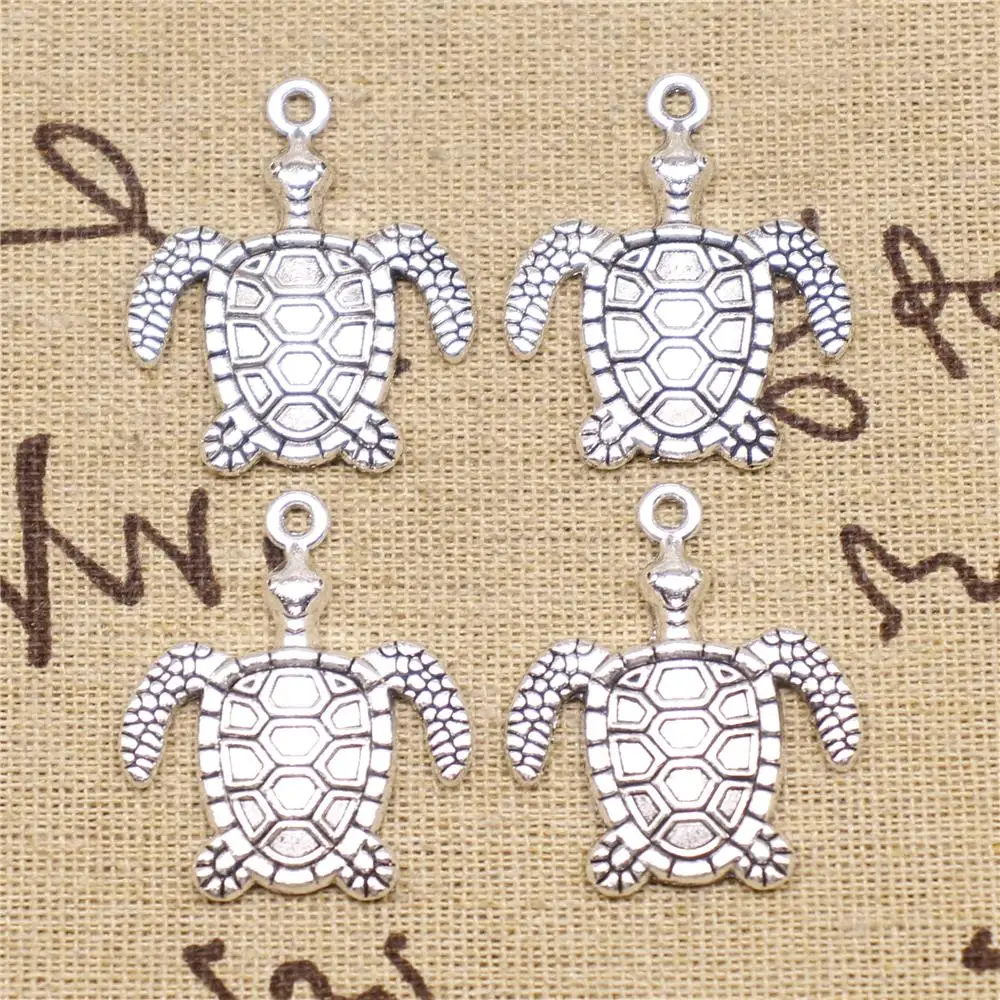 

Jewelry Making Charms 5pcs 34x29mm Antique Silver Color Sea Turtle Charms