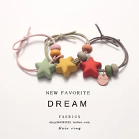 korean version of the simple and cute five pointed star hair rope hair ring girl tie hair rubber band head rope hair accessories