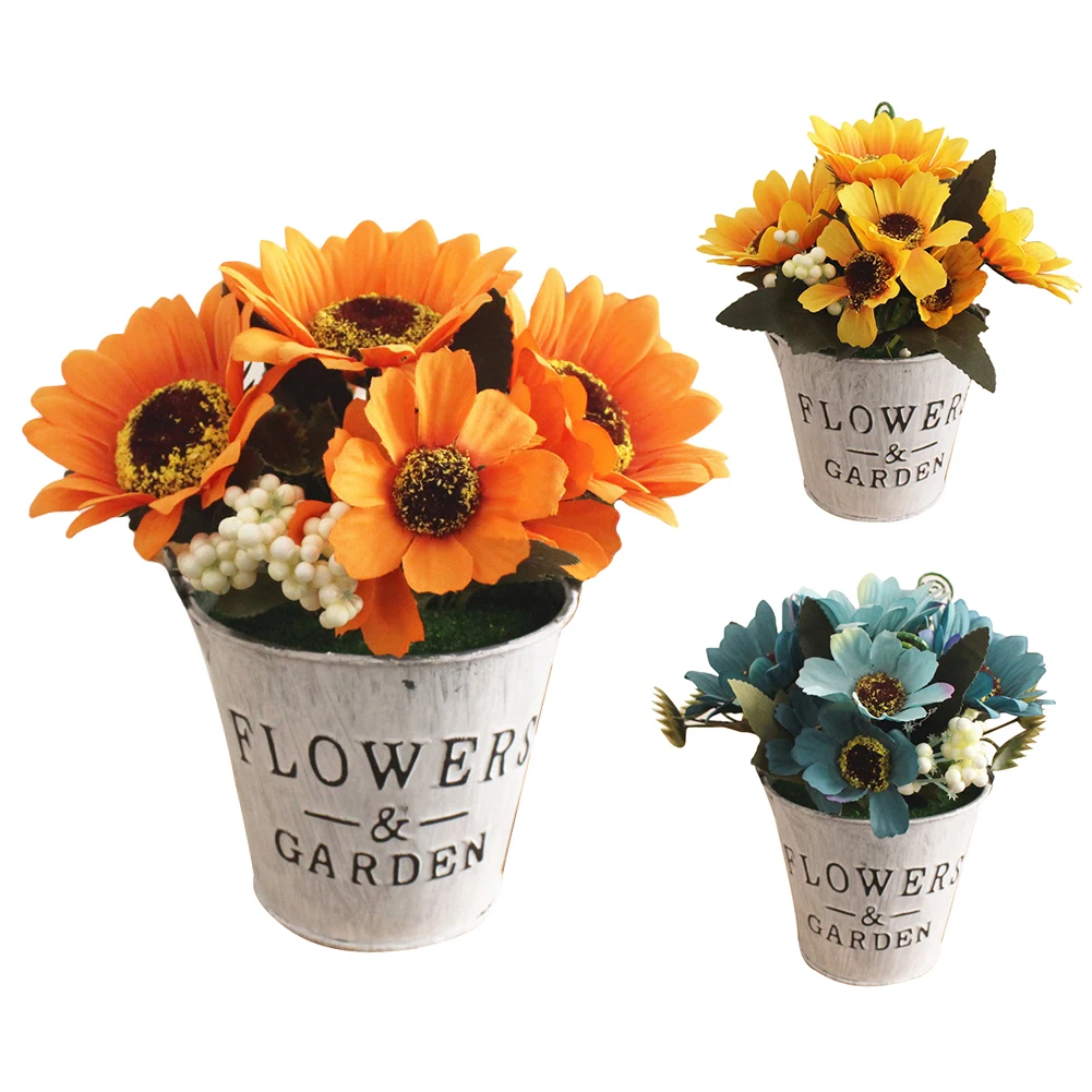 Искусственные Подсолнухи искусственные растения бонсай яркое моделирование