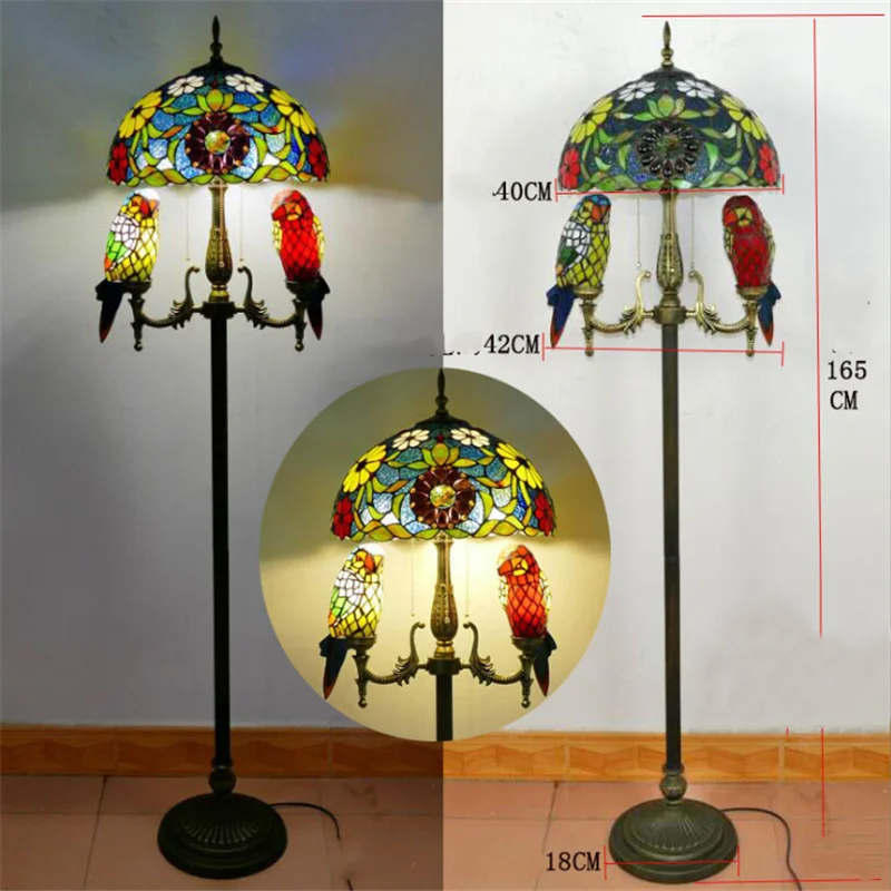 

Mediterranean Sea Tiffany Floor Lamp Luxurious Art Foyer Sofa Corner Decor Creative Lighting Fixture 1263