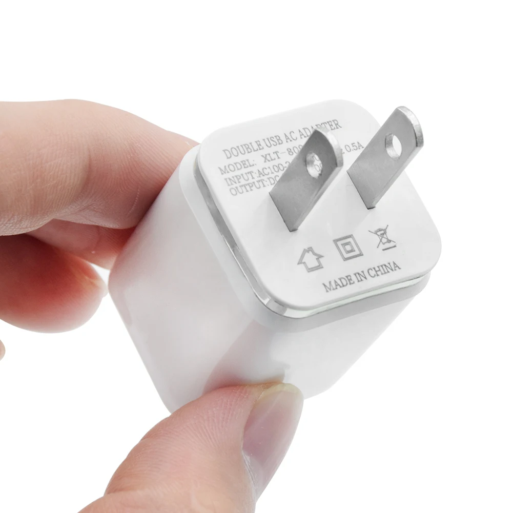 Настенное зарядное устройство для США и ЕС с двумя usb портами зарядки 5 в 1A 2.1A