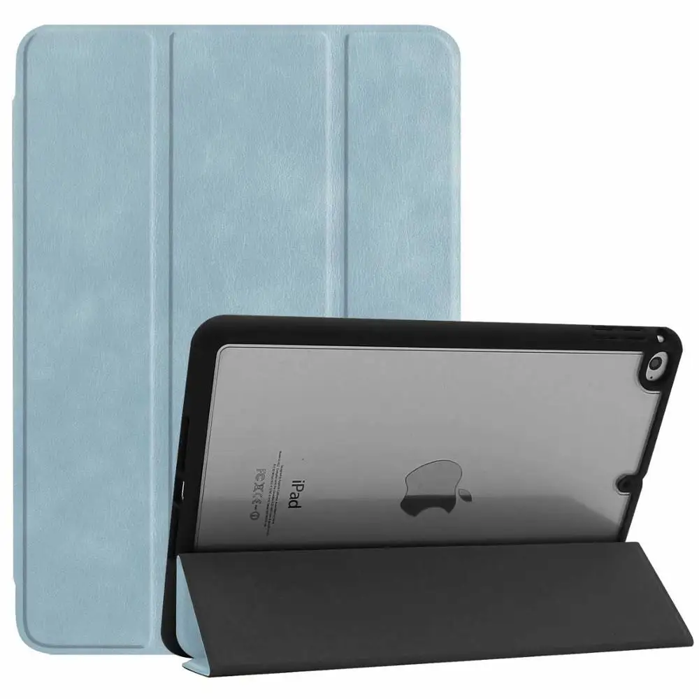 Для iPad Mini 5 Чехол карандаш держатель Фолио трехслойный кожаный мягкий ТПУ задняя крышка Авто Режим сна/Пробуждение чехол для iPad Mini5 Mini 4 - Цвет: 17