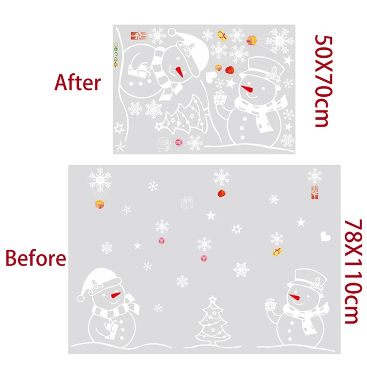 Snowman Snowflake QIFU, наклейки на окна, подвесные рождественские украшения для дома,, натальный Рождественский венок на елку, Санта Клаус, рождественские подарки, украшения - Цвет: Snowman Snowflake