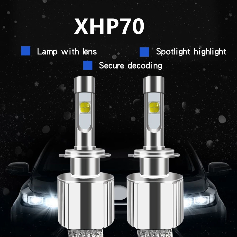 Автомобильные светодиодные лампы для передсветильник фар H7 H4 led XHP70 H11