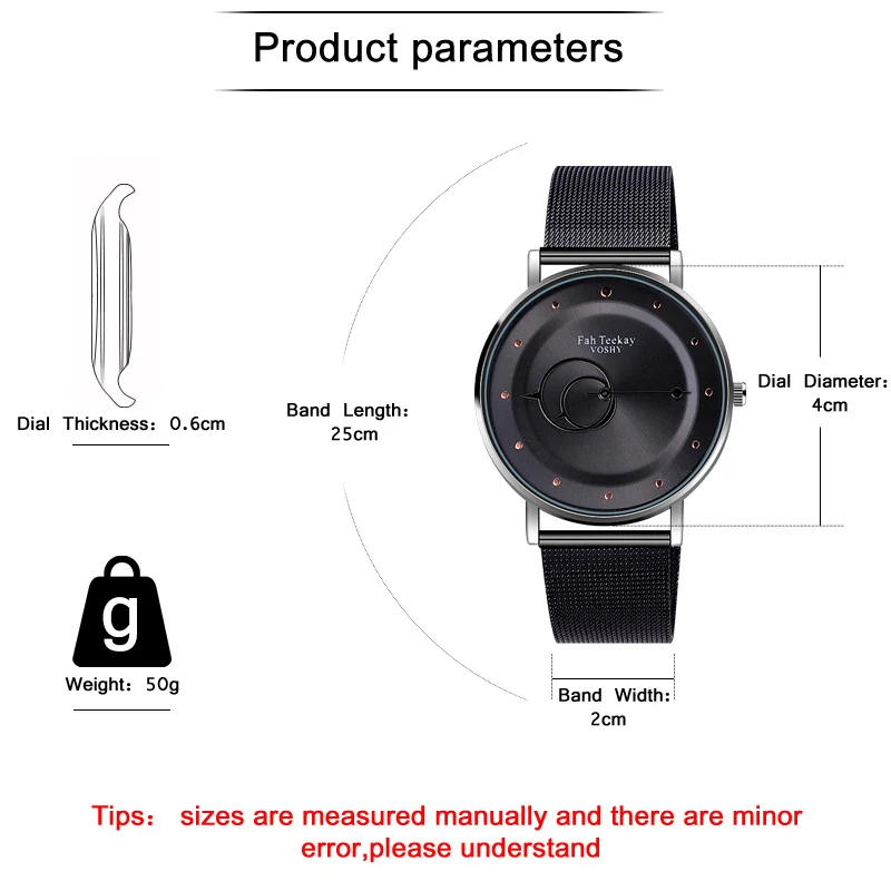 Мужские наручные часы с сетчатым ремешком новые стильные круглым для деловых