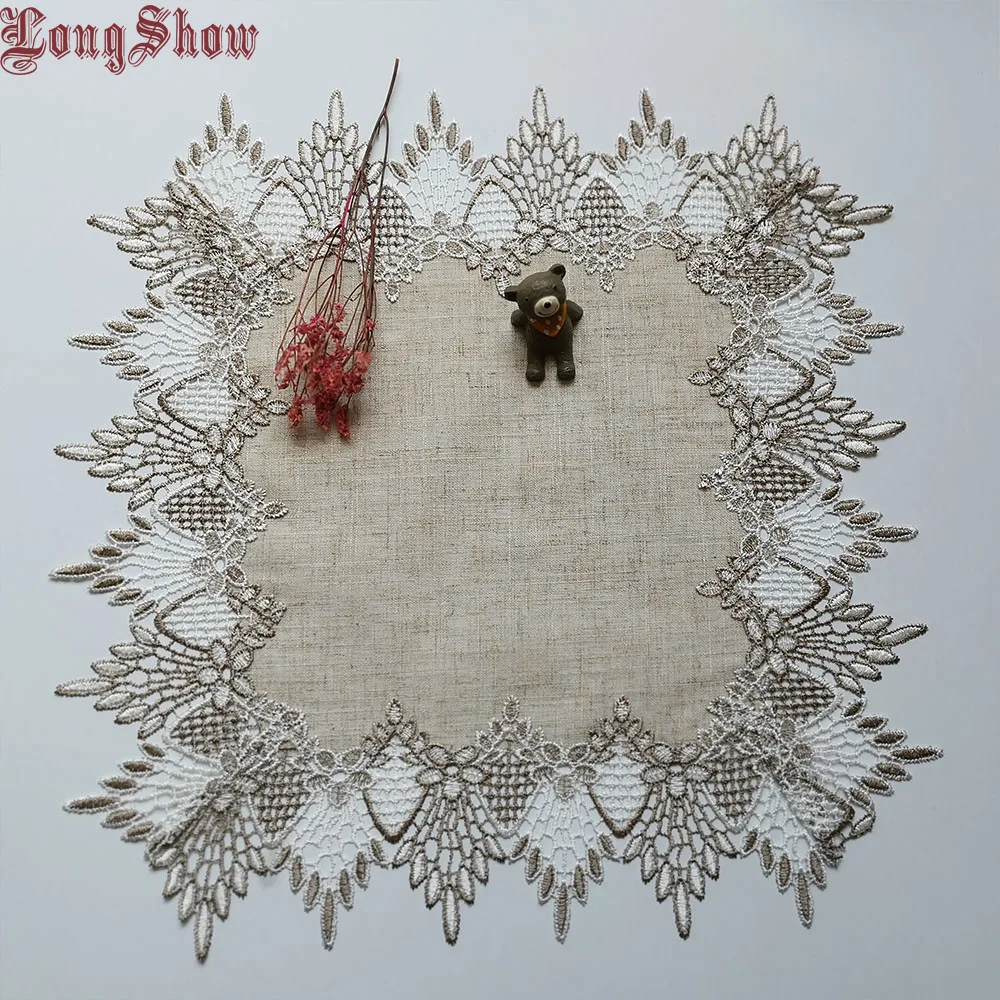 1Шт. Винтажные Салфетки Для Стола Подставка Из Льняной Tкани и Вышитого