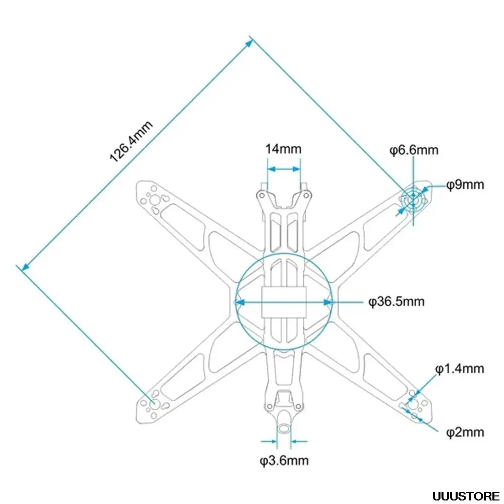 BetaFPV-Kit de marco de fibra de carbono para Dron de carreras de control remoto, base de rueda T700, 126mm, soporte BT2.0, 450mAh, 1S, 30C-4