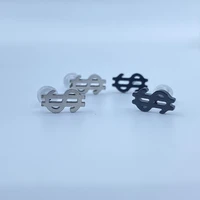 net red dollar sign earrings ins hip hop personality street simple male and female students fashion trendy earrings