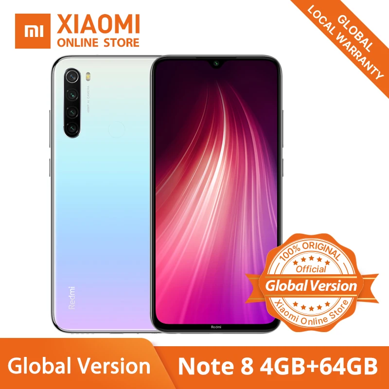 Xiaomi Redmi Note 8 смартфон с восьмиядерным процессором Snapdragon 665 ОЗУ 4 Гб ПЗУ 64 ГБ 4000 мАч 6 3