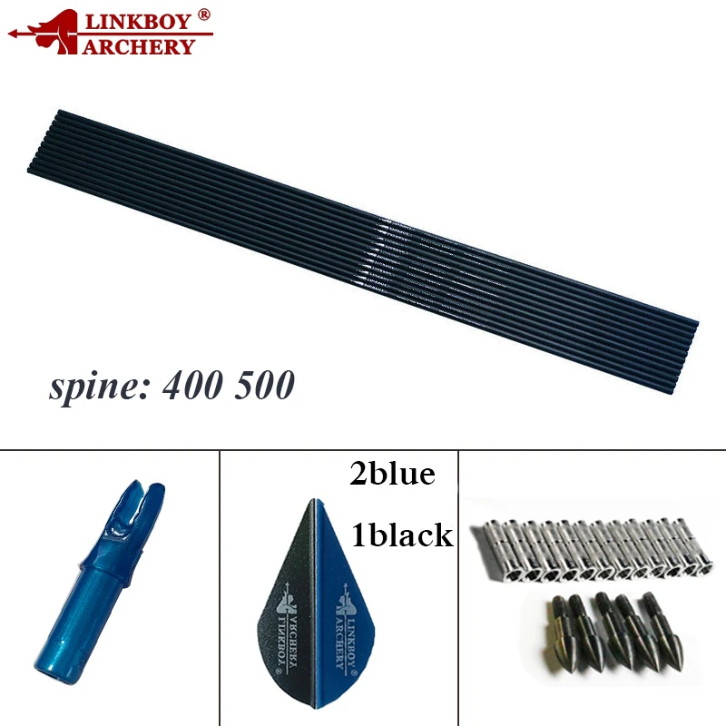 12 шт. стрелы для стрельбы из лука углеродные с хвостовиком 2 дюйма лопатки