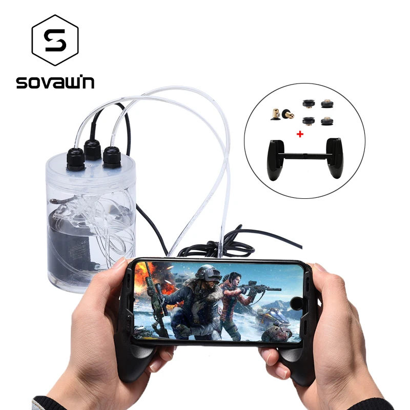 Sovawin Pubg контроллер Wate охлаждающий геймпад триггер l1r1 Кнопка огня для iphone 6 7 8 x xs циркуляционный кулер с водяным насосом