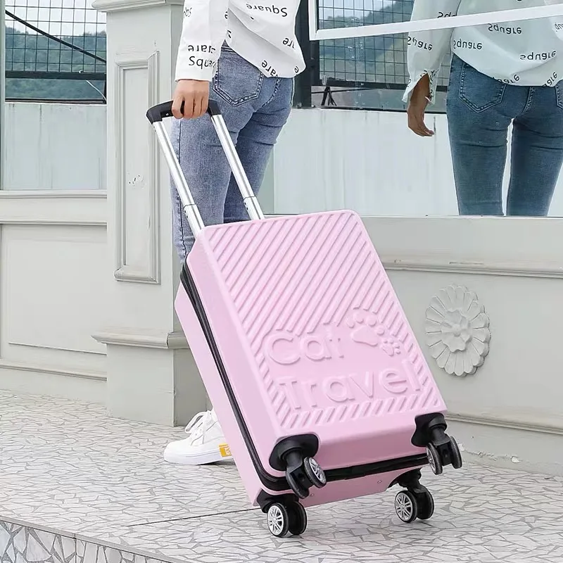 Детский чемодан с милым котом на колесиках для путешествий Детская большая сумка