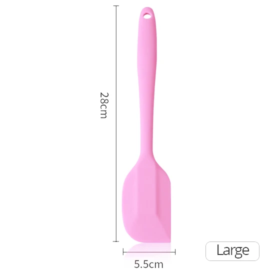large pink KONCO силиконовый Шпатель скребок, Премиум красочный скребок для торта Крем шпатель масло миксер торт инструмент, ложка для выпечки Шпатель - Цвет: large pink