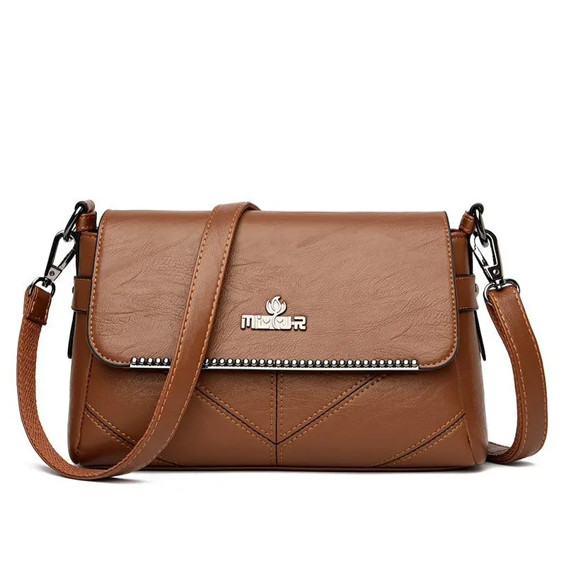 

New Thread Small Flap Bags Lady Casual Messenger Bags For Women Leather Handbags Shoulder CrossBody Bags Female Bolsas Feminina