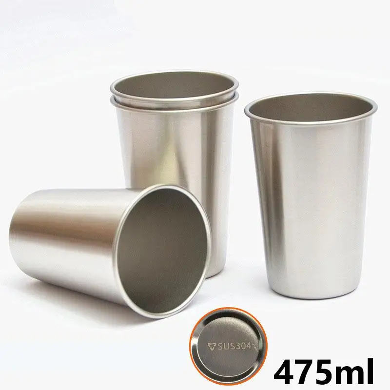 

Hike Mount 304 Stainless Steel Camping Water Cup Coffee Cup Outdoor Camping Portable Cup 475Ml for Outdoor Indoor Tableware