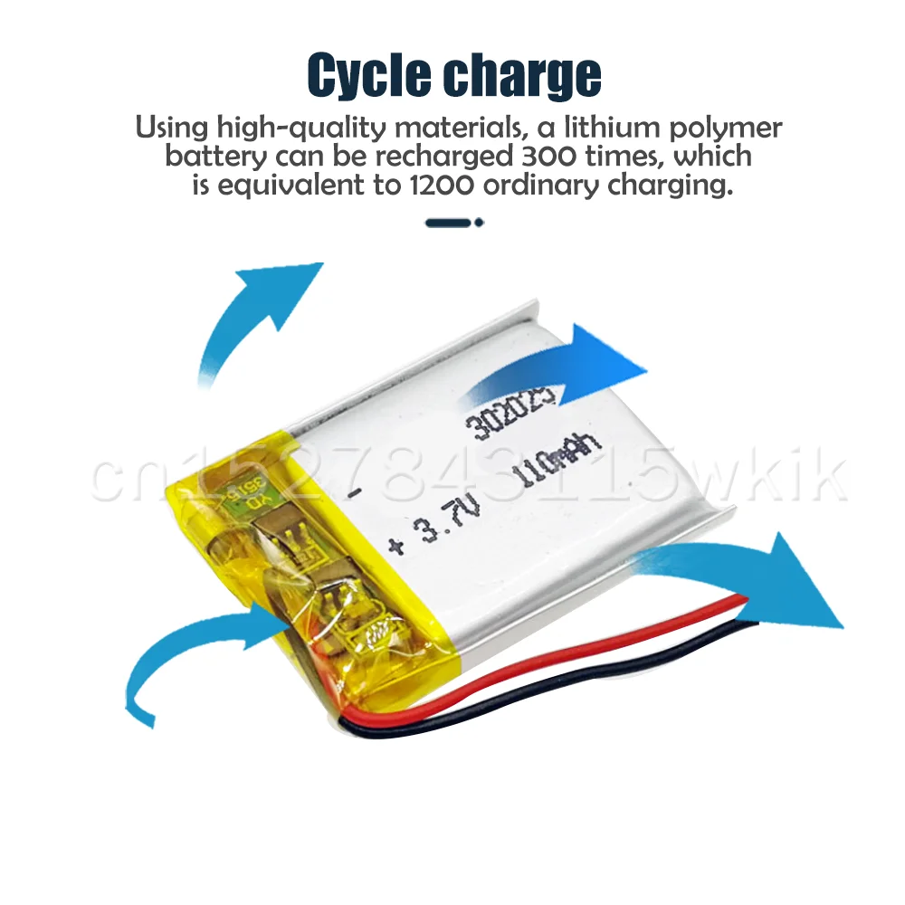 302025 3 7 V 110mAh Li-Ion литиевая полимерная аккумуляторная батарея для MP3 MP4 GPS LED Bluetooth