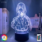 Аниме 3d светодиодный ночной Светильник Date A Куруми токисаки; Рисунок светильник для детей подарок на день рождения Спальня украшения манга, осветительный прибор