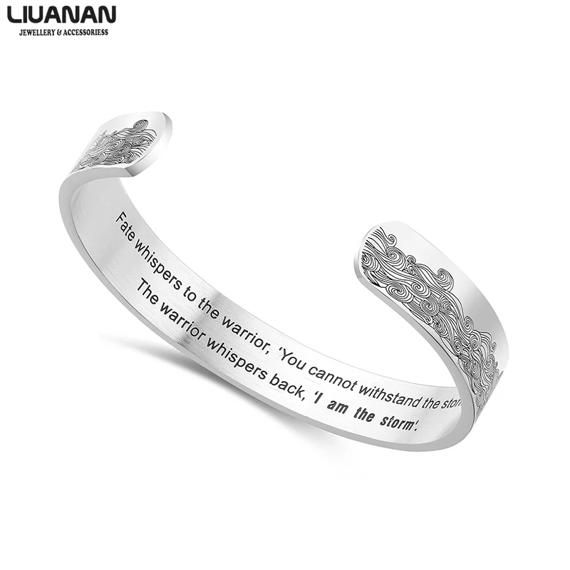 10 мм я шторм Выгравированная манжета браслет широкий Семейный Браслет для женщин