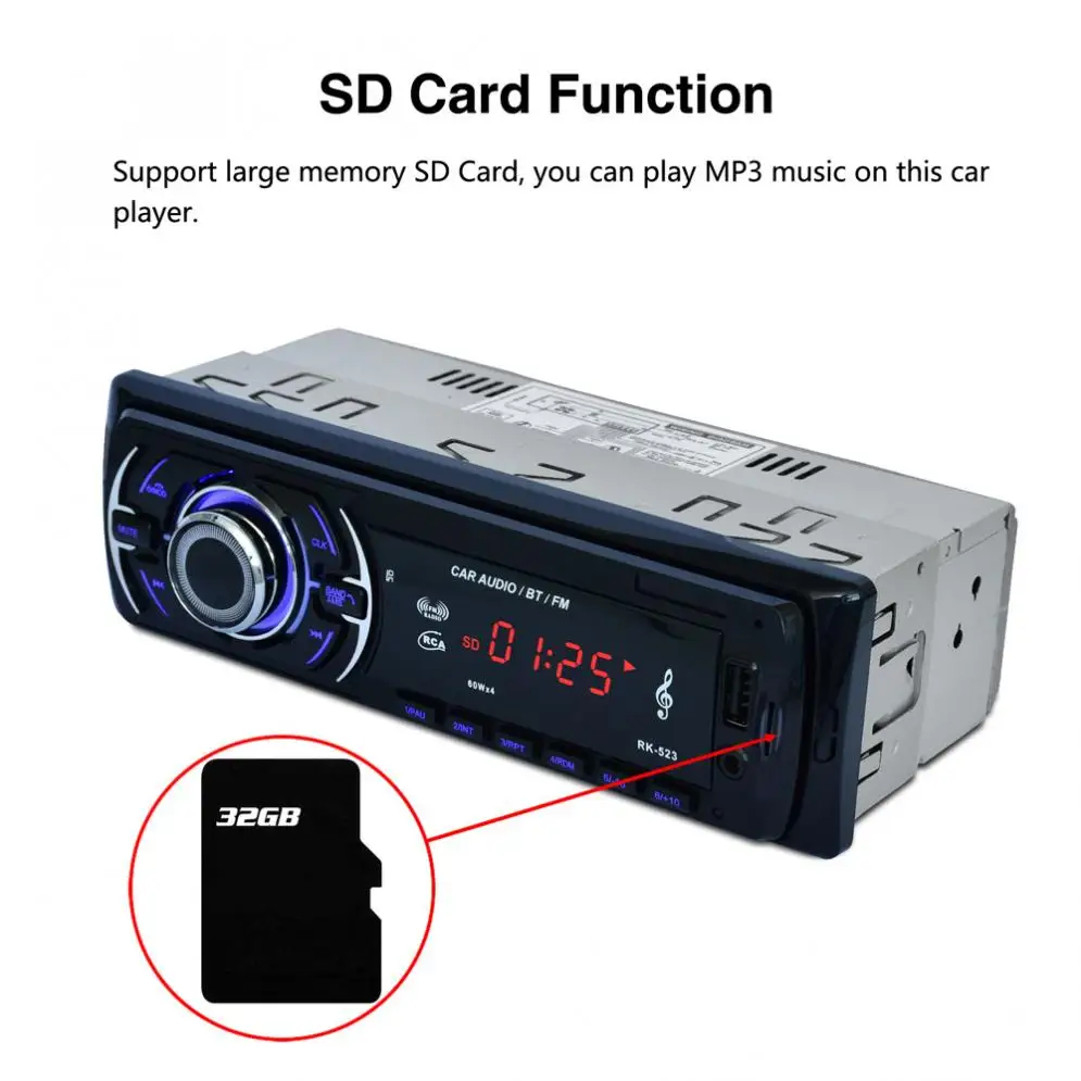 Автомобильная аудиосистема 12 В FM-радио Автомобильный MP3-плеер автомобильный