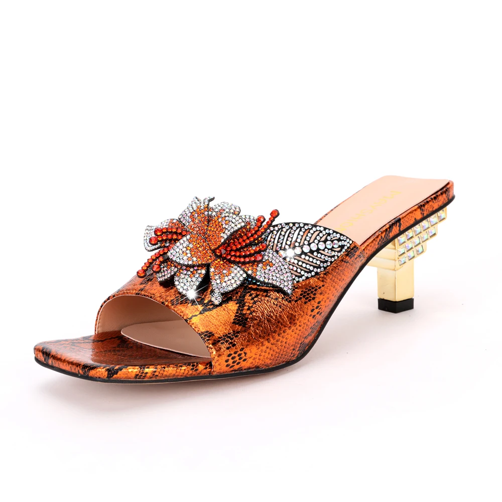 

Nigeria wedding summer banquet fashion with diamond and diamond 2021 fashion high end slippers
