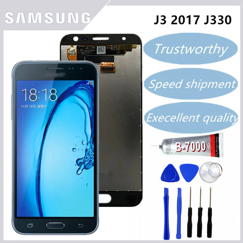 ЖК-дисплей 5 0 дюйма для SAMSUNG Galaxy J3 2017 J330 J330F PRO без битых пикселей сенсорный экран
