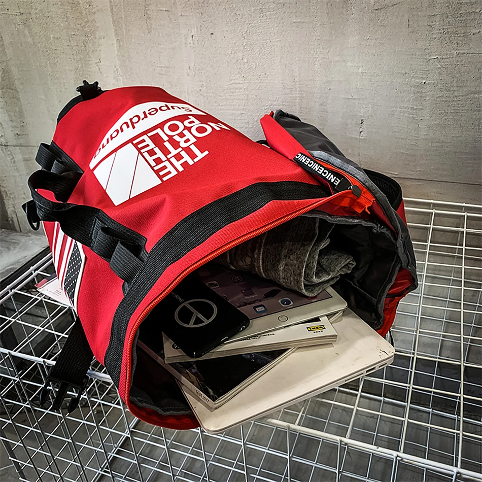 multipurpose large capacity mens travel backpack trend hip hop male sports gym backpacks cool streetwear backpack for men free global shipping