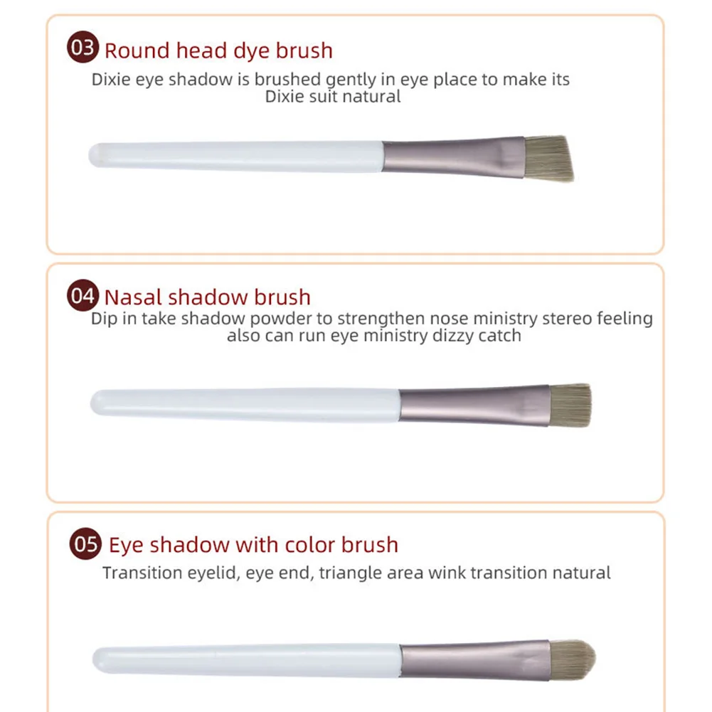 Набор кистей для макияжа кисть бровей теней румян пудры губ инструмент идеальный