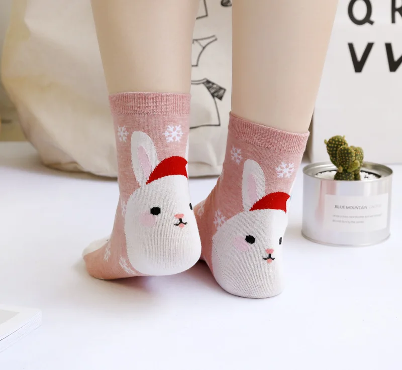 

1/5Pair Women Cotton Socks Autumn-Winter Funny Animal Ankle Socks Cute Cartoon Comfortable Socks Female Christmas Kawaii Socks