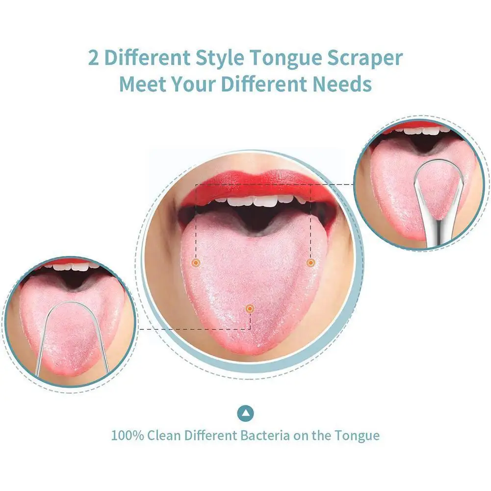 

1pcs Steel Tongue Scraper Brush Reusable Scraper Healty Bad Tongue Care Eco-friendly Breath Oral Supplies Remove Z5I7