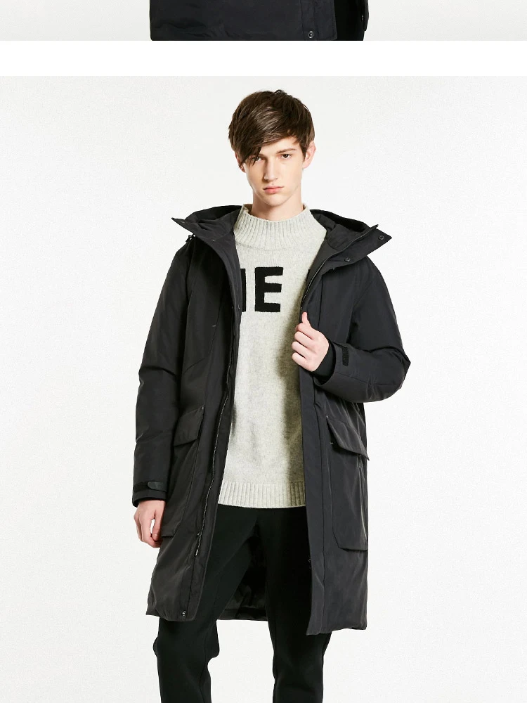 JackJones мужской длинный пуховик с капюшоном, парка, пальто, мужская одежда 218412522