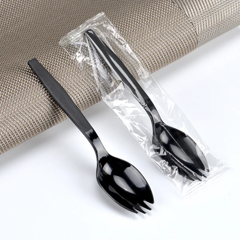 Одноразовая ложка десертная пластиковая вилка для мороженого торта мини