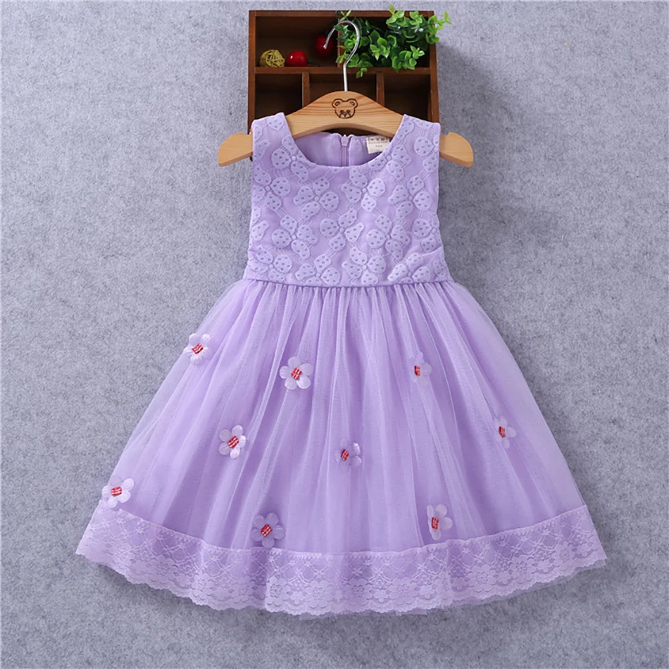 For 2-10 Years Girls Summer Clothing Princess Kids Sleeveless Tulle Dress Girls Birthday Party Wear Childrens Dress