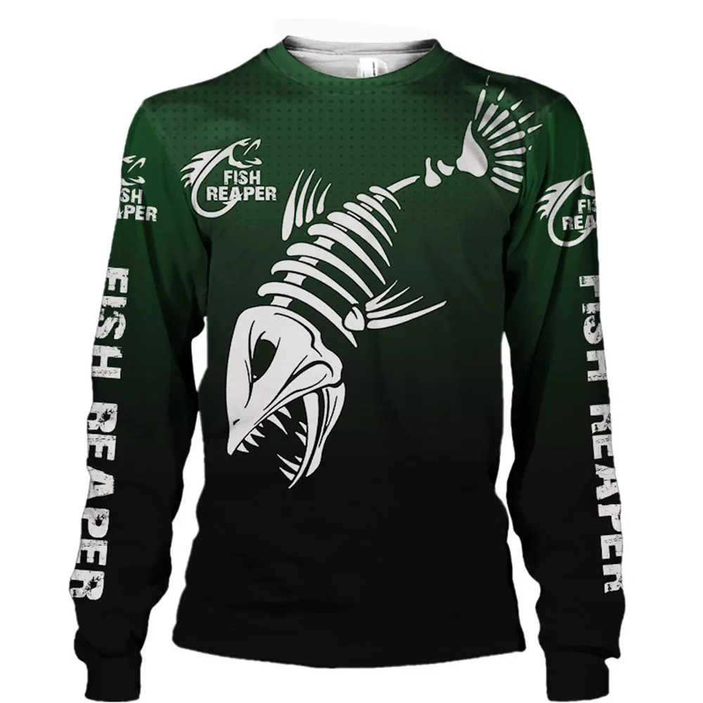 Модные мужские толстовки с 3D принтом рыбы Reaper повседневный спортивный костюм