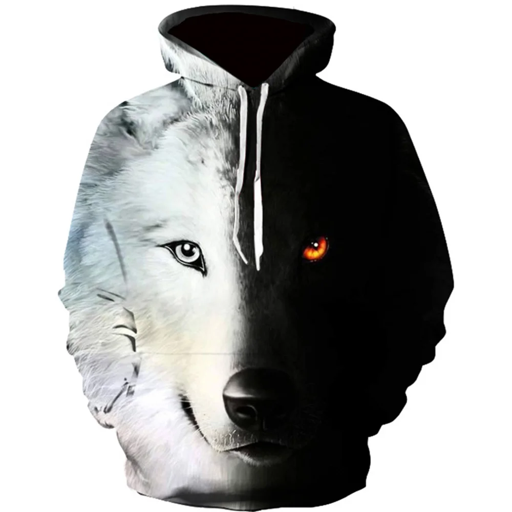 

3D Wolf Hoodies Men Hooded Animal Wolf Printed Hoodie Sweatshirts Tracksuits Man/women Jackets Funny Hoody DropShipping