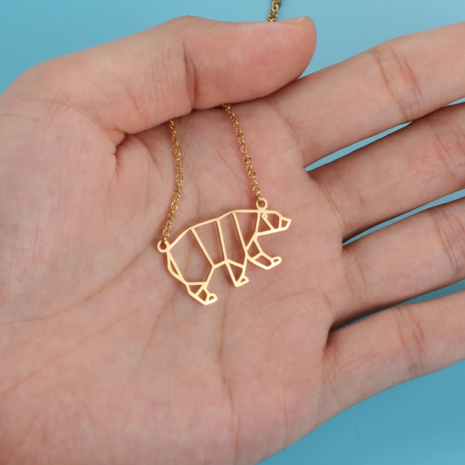 100% нержавеющая сталь животное медведь мама модное ожерелье для женщин