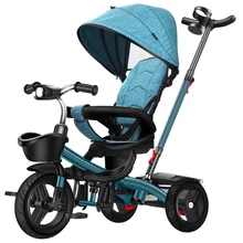 Children's tricycle two-way implementation of bicycles 1-6 years old children's bicycles with music flash baby stroller
