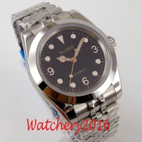 40mm bliger black dial luminous sapphire glass jubilee nh35 automatic mechanical mens watch