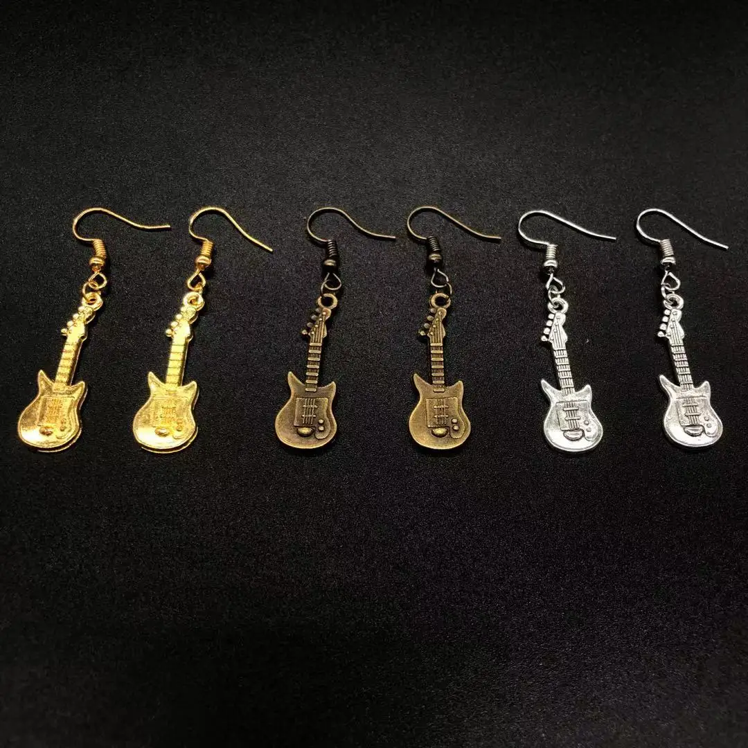 

New fashion handmade electric guitar guitar pendant DIY earrings for women party