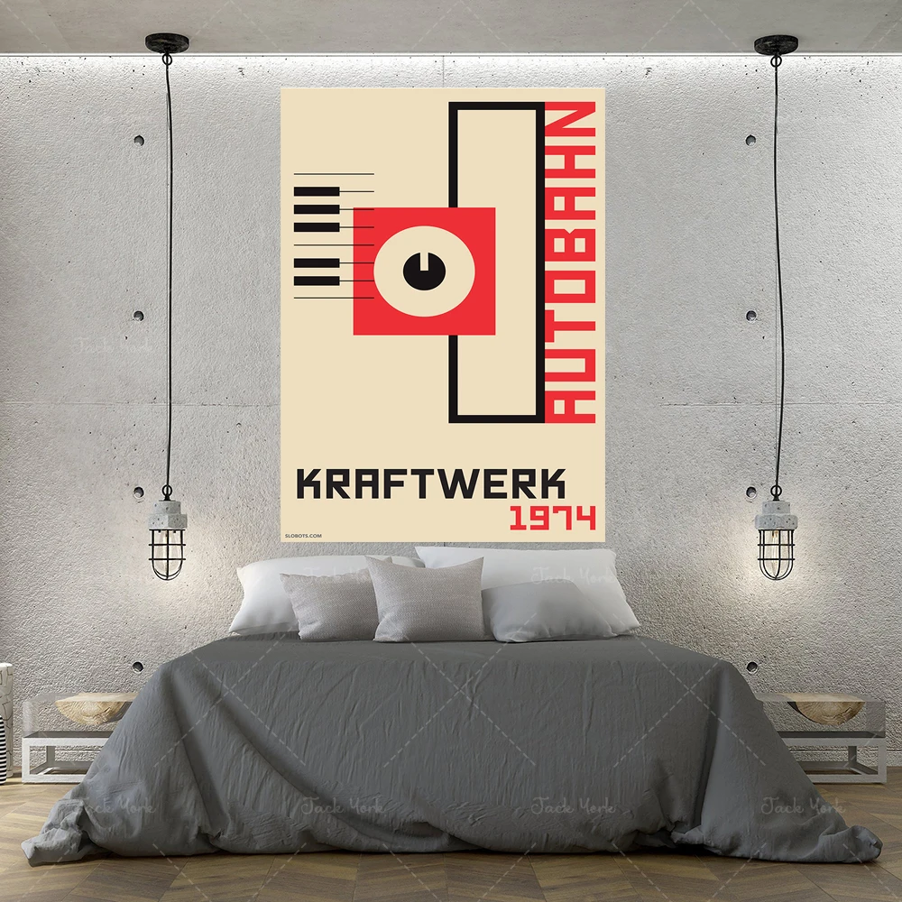 

Kraftwerk Autobahn Minimal Bauhaus Art Electronic Illustration Synthesizer Poster Print Alternative Minimalist Design Mike S