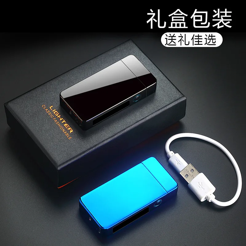 Мощный светодиодный дисплей зарядка через usb импульсная Зажигалка горячая Распродажа двойная дуговая плазменная Зажигалка Ветрозащитная электронная зажигалка