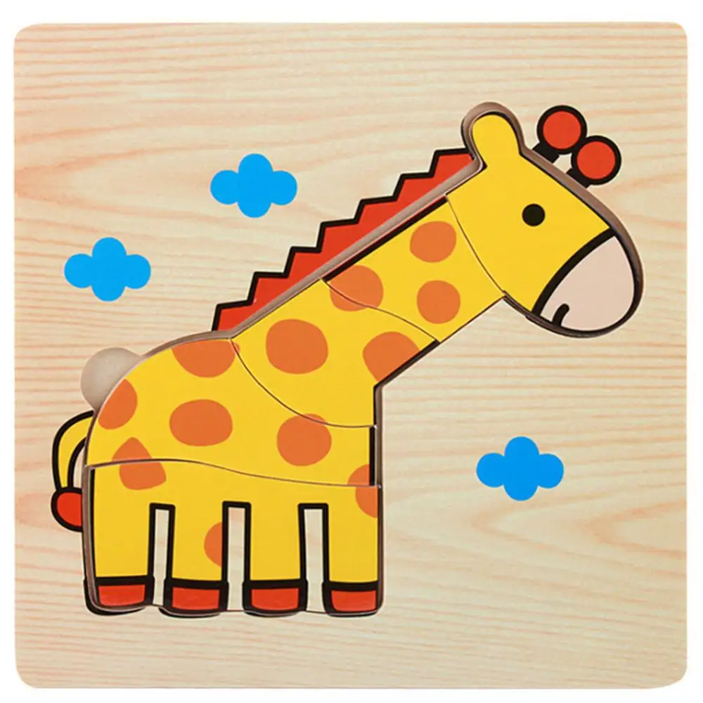

Wooden Animal Jigsaw Puzzle Board Develop Children Thinking Creativity Kids Educational Toys for 1 3 6 Years Children