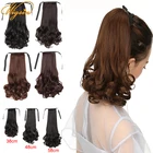 WIGSIN длинные волнистые кудрявые синтетические накладные волосы на шнурке для конского хвоста черные коричневые накладные волосы для женщин 3 стиля