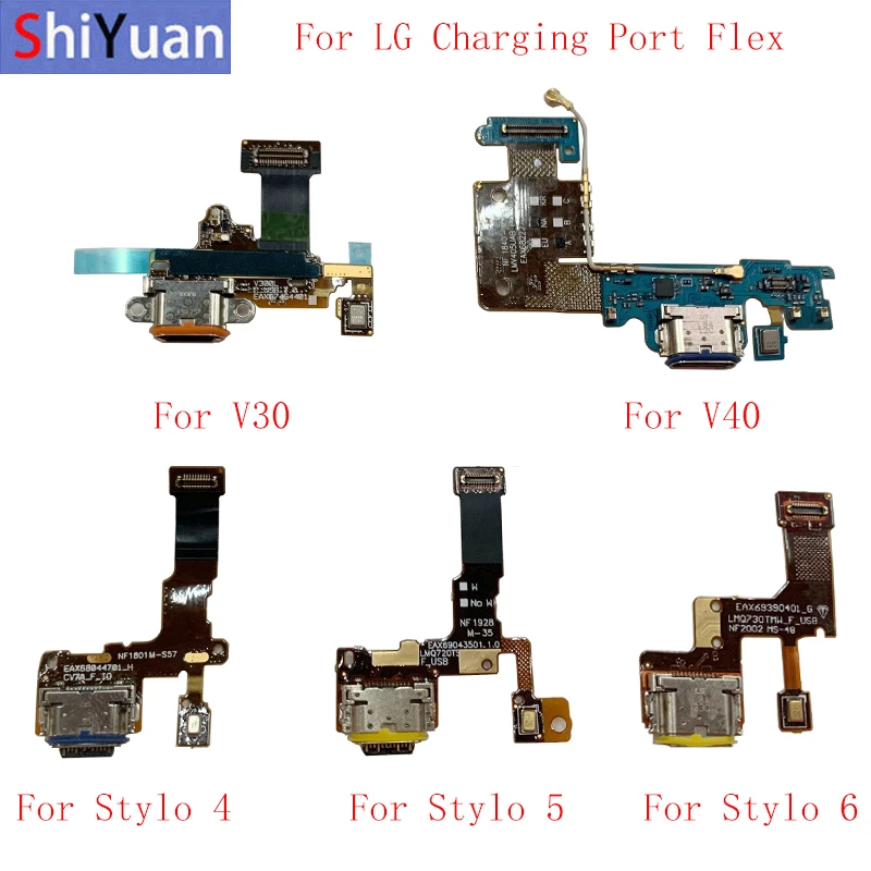 

USB Charging Dock Port Connector Board Parts Flex Cable For LG V30 V40 ThinQ V50 ThinQ 5G Stylo 4 5 6 Q7 Replacement Part