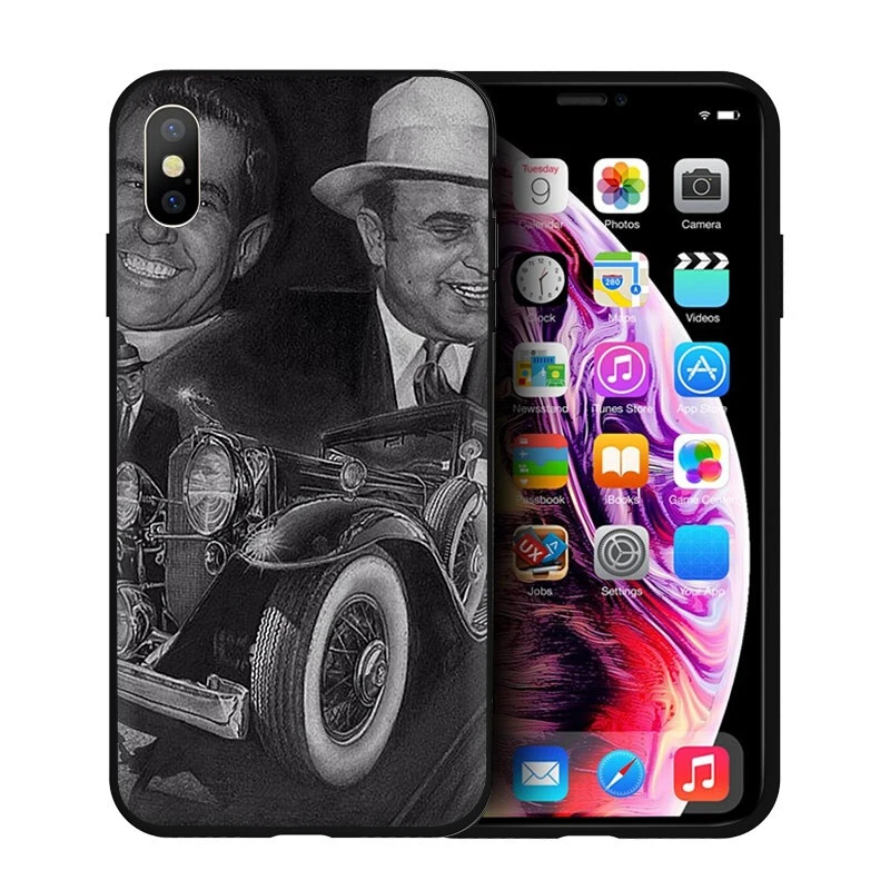EWAU Al Capone Гангстер Scarface Мягкий силиконовый чехол для телефона iPhone 5 5S SE 6 6s 7 8 plus X XR XS Max - Цвет: B5