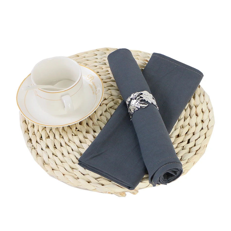 

Set of 12 Packs Reusable Durable Table Cloth napkins Plates Raw Cotton Flax Fabric Japanese Style Mat for Kitchen Dining Wedding