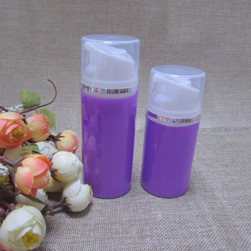 80 мл фиолетовая или розовая зеленая пластиковая безвоздушная бутылка с белым