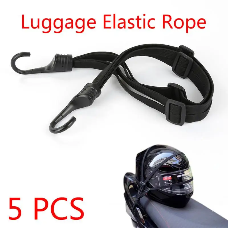 

5 PCS Motorbike Helmet Straps Hooks Luggage Retractable Elastic Rope Fixed Strap Motos Helmet Luggage Net Motorcycle Accessories