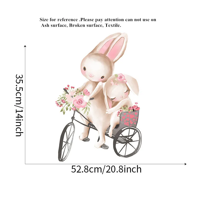 Мультяшные наклейки на стену в виде кролика для детской комнаты спальни