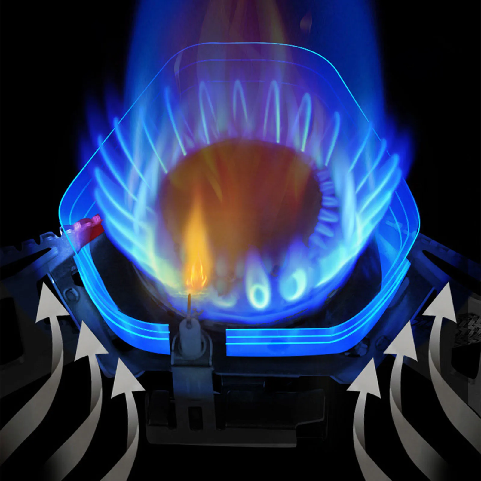 Туристическая мини-газовая горелка складная ветрозащитная портативная газовая